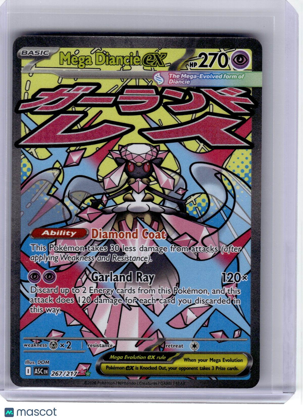2026 Pokemon—Mega Diancie ex #267 Ascended Heroes—Mega Attack Rare Holo