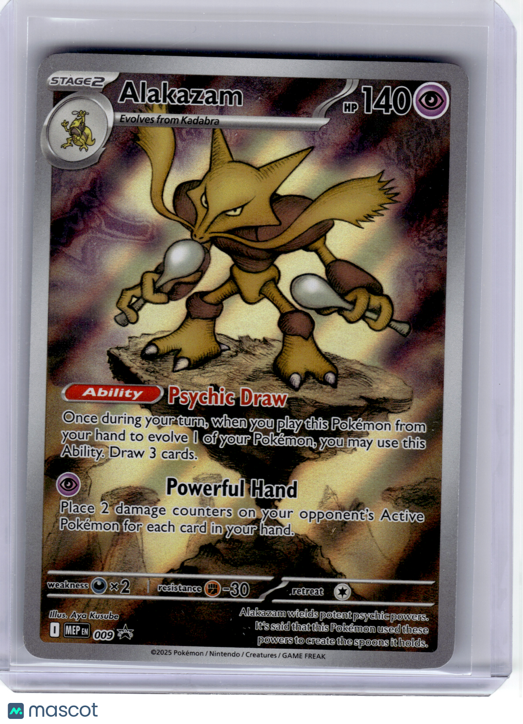 2025 Pokemon—Alakazam #009 Mega Evolution Promos—Black Star Promo Holo