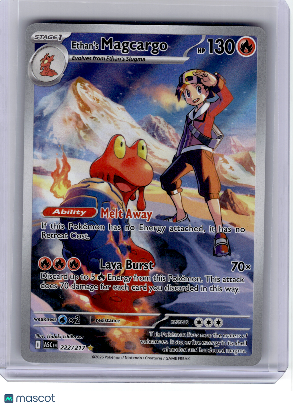 2026 Pokemon—Ethan's Magcargo #222 Ascended Heroes—Illustration Rare Holo