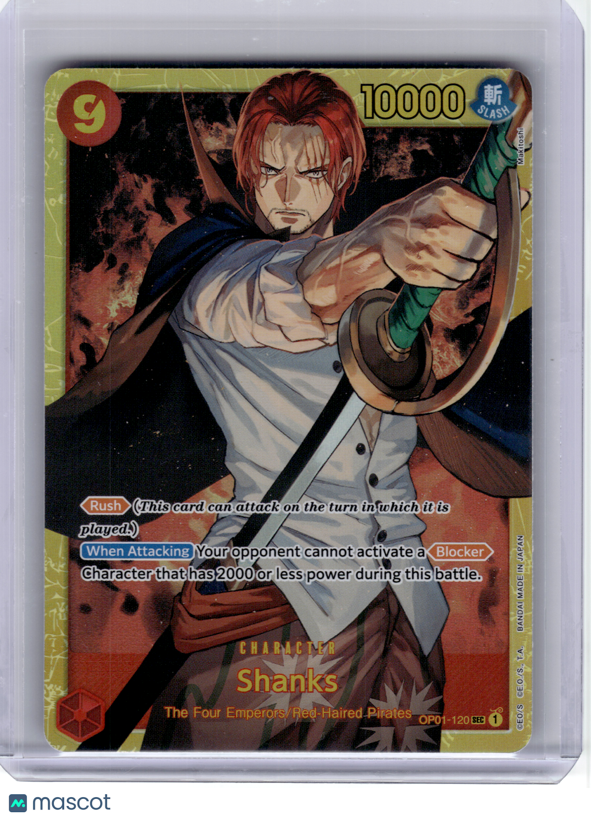 2022 One Piece CCG—Shanks #120 Romance Dawn—Secret Rare Foil