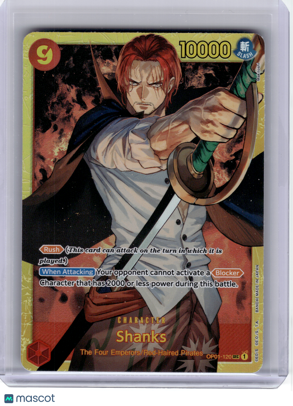 2022 One Piece CCG—Shanks #118 Romance Dawn—Secret Rare Foil
