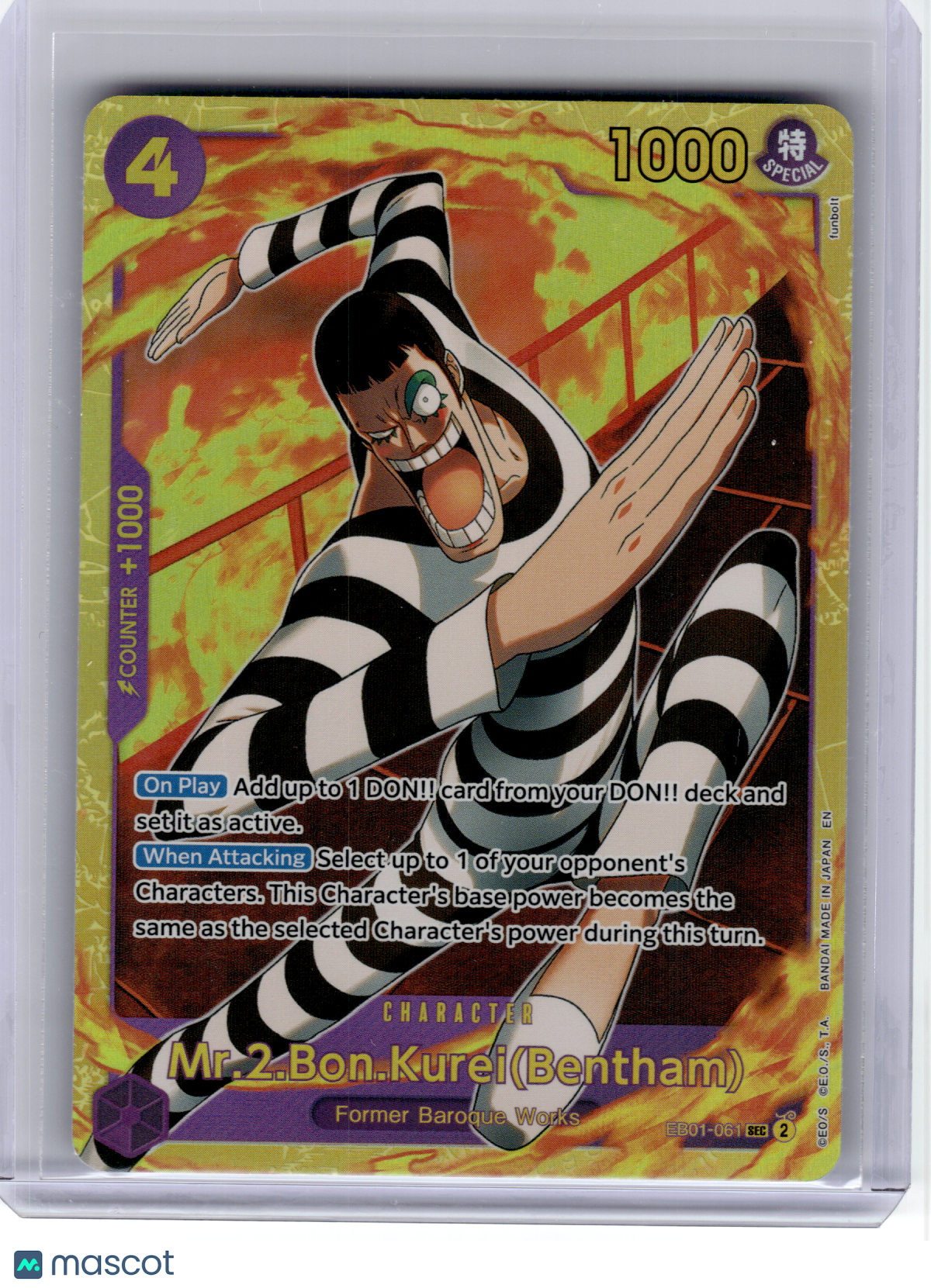 2025 One Piece CCG—Mr.2.Bon.Kurei (Bentham) (Reprint) #061 PRB-02—SR Foil