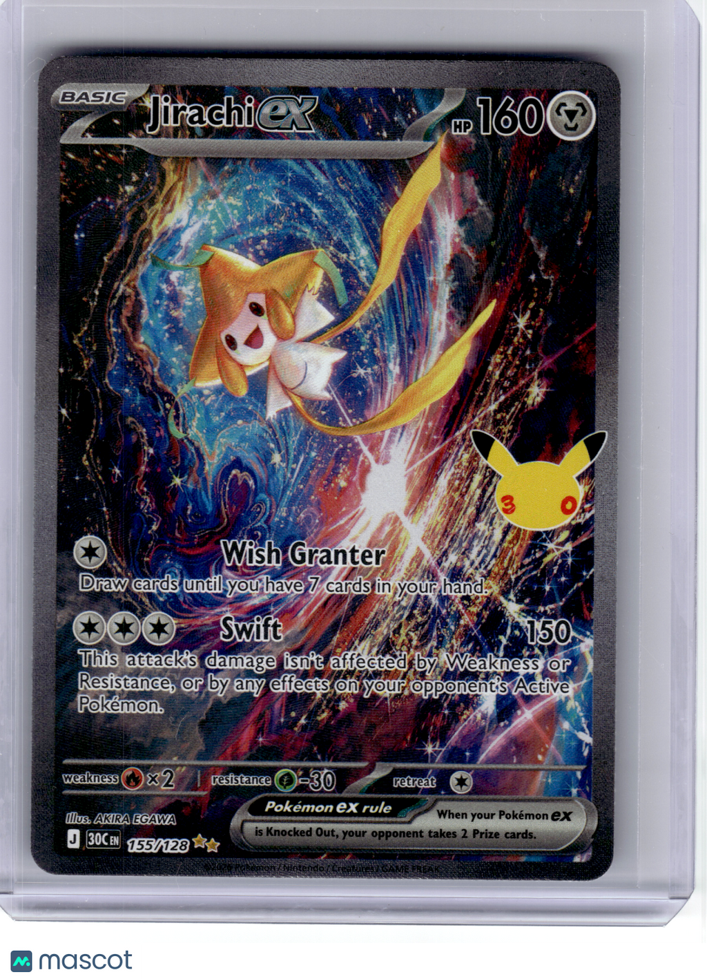 2026 Pokemon—Jirachi ex #155 30th Celebration—Special Illustration Rare Holo