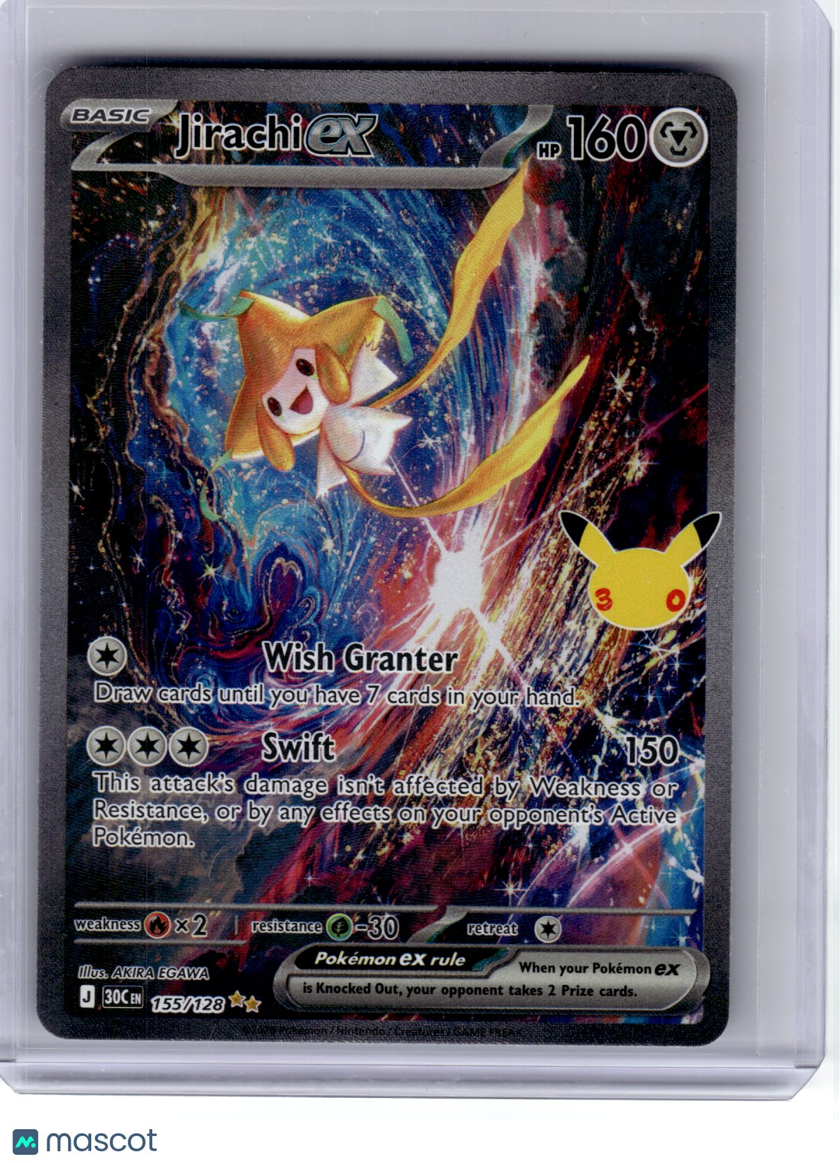 2026 Pokemon—Jirachi ex #155 30th Celebration—Special Illustration Rare Holo