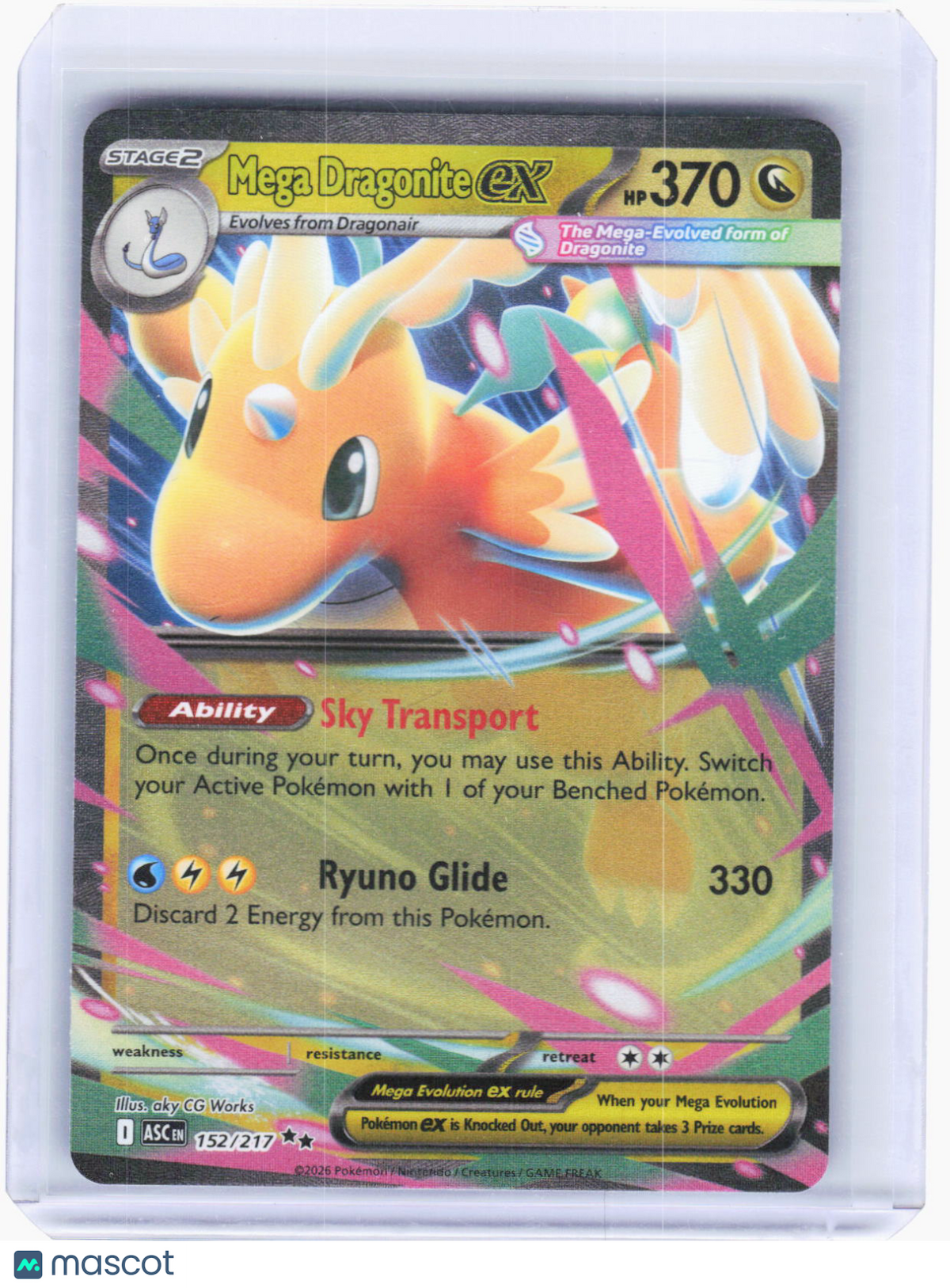 2026 Pokemon—Mega Dragonite ex #152/217 ME: Ascended Heroes—Double Rare Foil