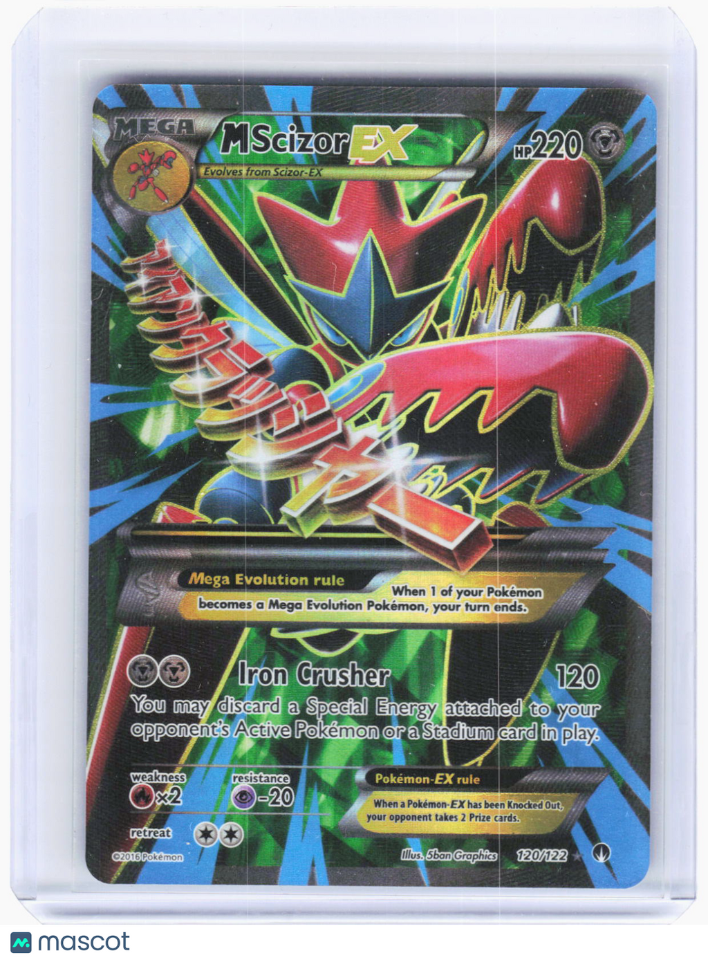 2016 Pokemon—M Scizor EX #120/122 BREAKpoint—Ultra Rare Foil (Lightly Played)