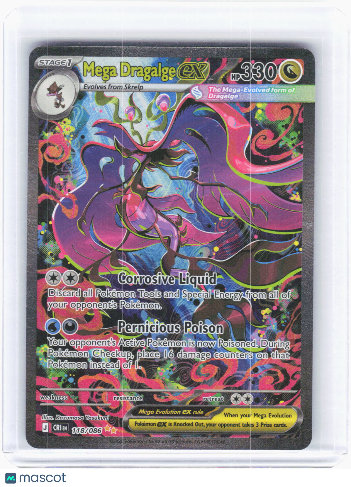 2026 Pokemon—Mega Dragalge ex #118/86 ME04: Chaos Rising—(SIR) Foil