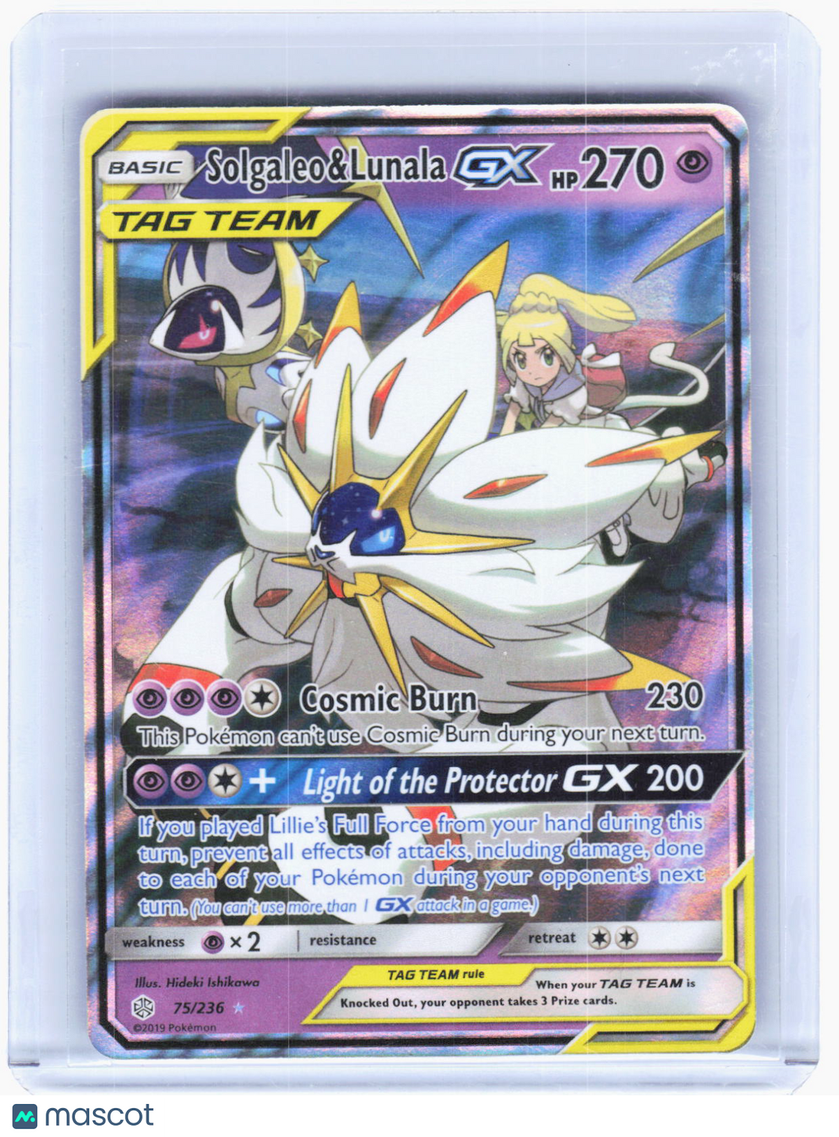 2019 Pokemon—Solgaleo & Lunala GX #75/236 Cosmic Eclipse—Double Rare Foil