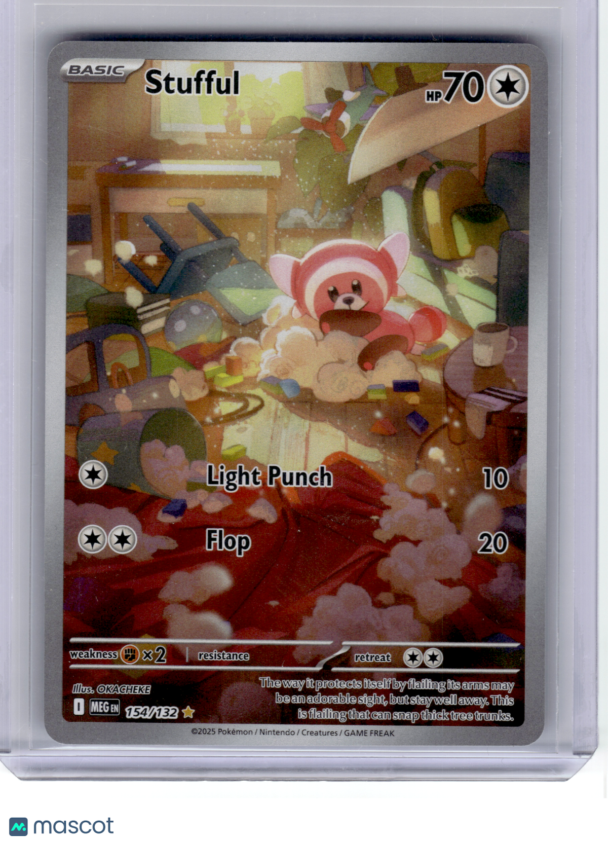 2025 Pokemon—Stufful #154 Mega Evolution—Illustration Rare Holo
