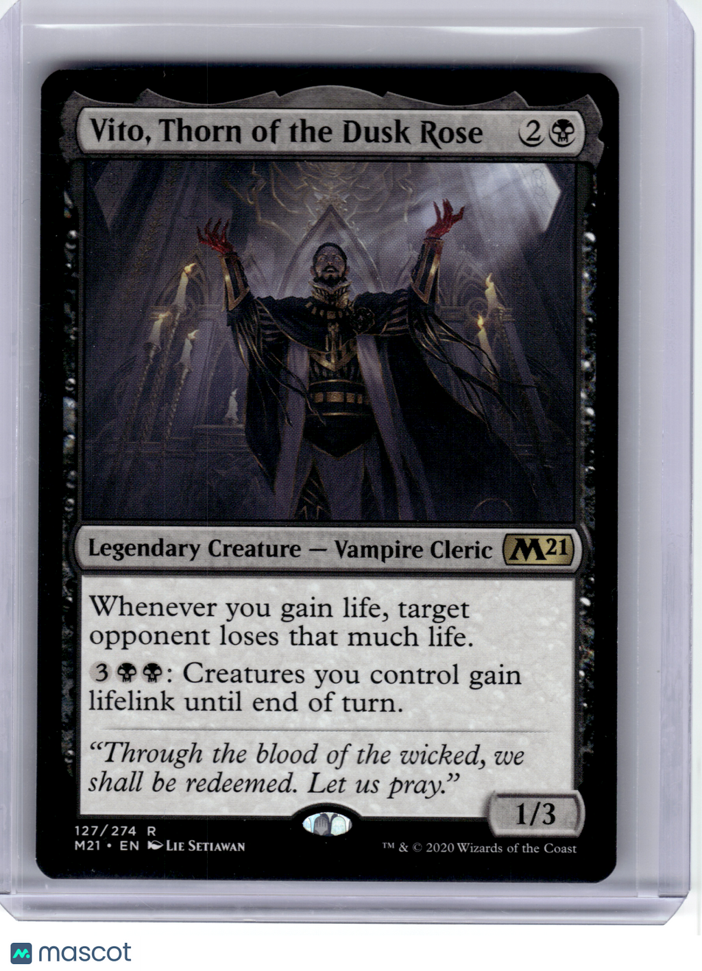 2020 MagicTG—Vito, Thorn of the Dusk Rose #127 Core Set 2021—Rare Non-Foil