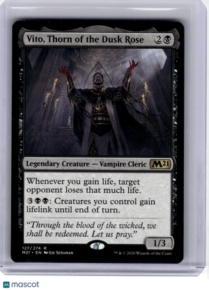 2020 MagicTG—Vito, Thorn of the Dusk Rose #127 Core Set 2021—Rare Non-Foil