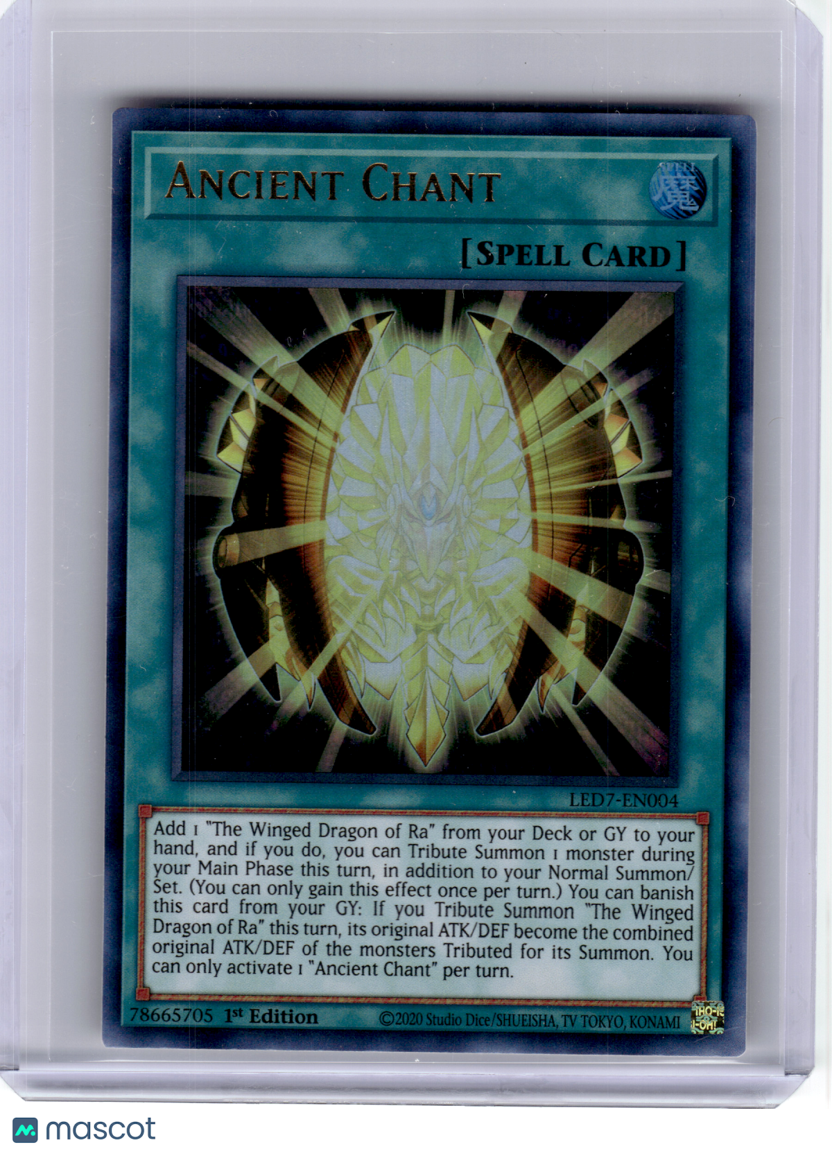 2020 Yugioh TCG—Ancient Chant #EN004 Legendary Duelists: Rage of Ra—UR Foil