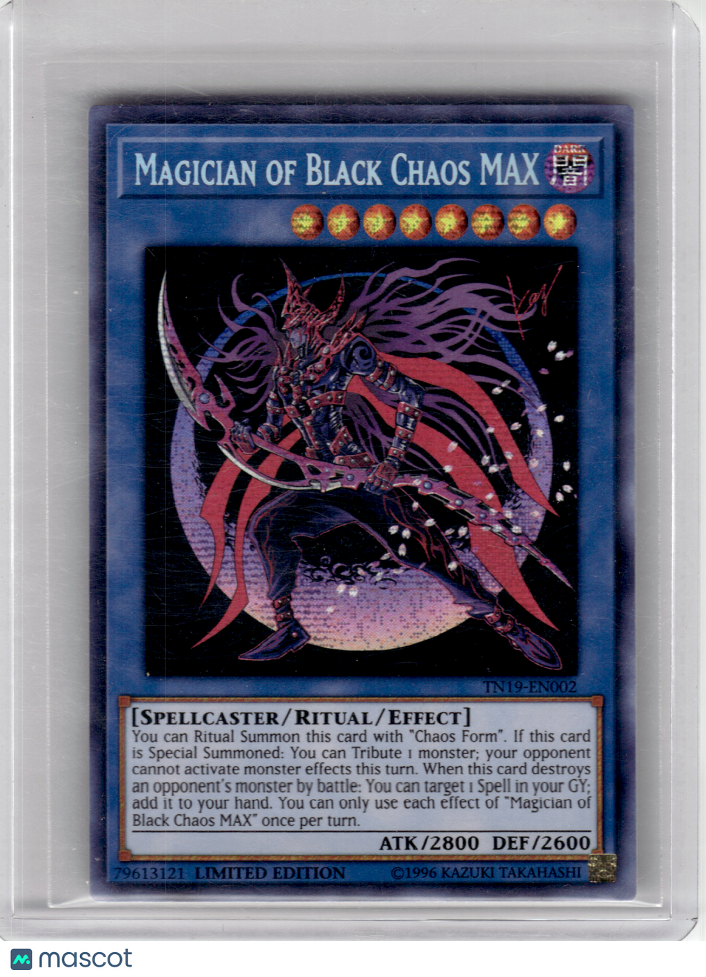 2019 Yugioh TCG—Magician of Black Chaos MAX #2 CT16—Prismatic Secret Rare Foil