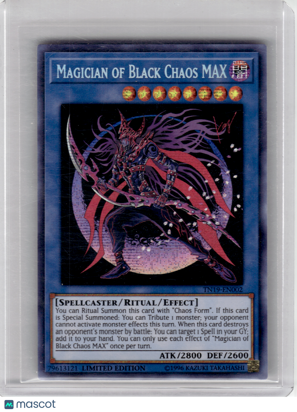 2019 Yugioh TCG—Magician of Black Chaos MAX #2 CT16—Prismatic Secret Rare Foil