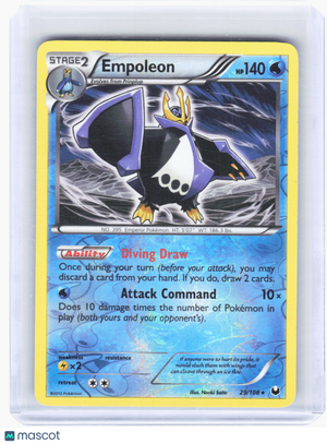 2012 Pokemon—Empoleon #29 Dark Explorers—Rare Reverse Holo [Lightly Played]