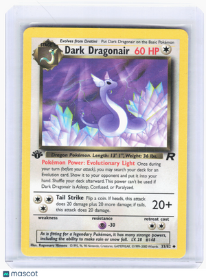 2000 Pokemon—Dark Dragonair #33 Team Rocket—Uncommon [MP] (1st Edition)