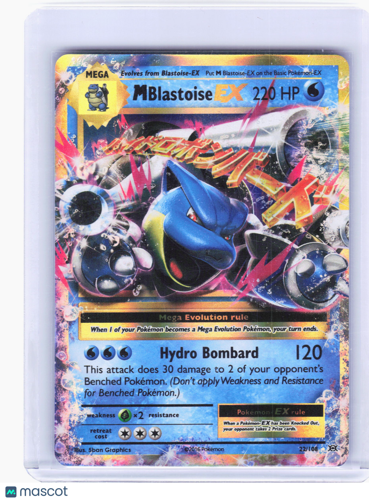2016 Pokemon—M Blastoise EX #22 Evolutions—Ultra Rare Holo