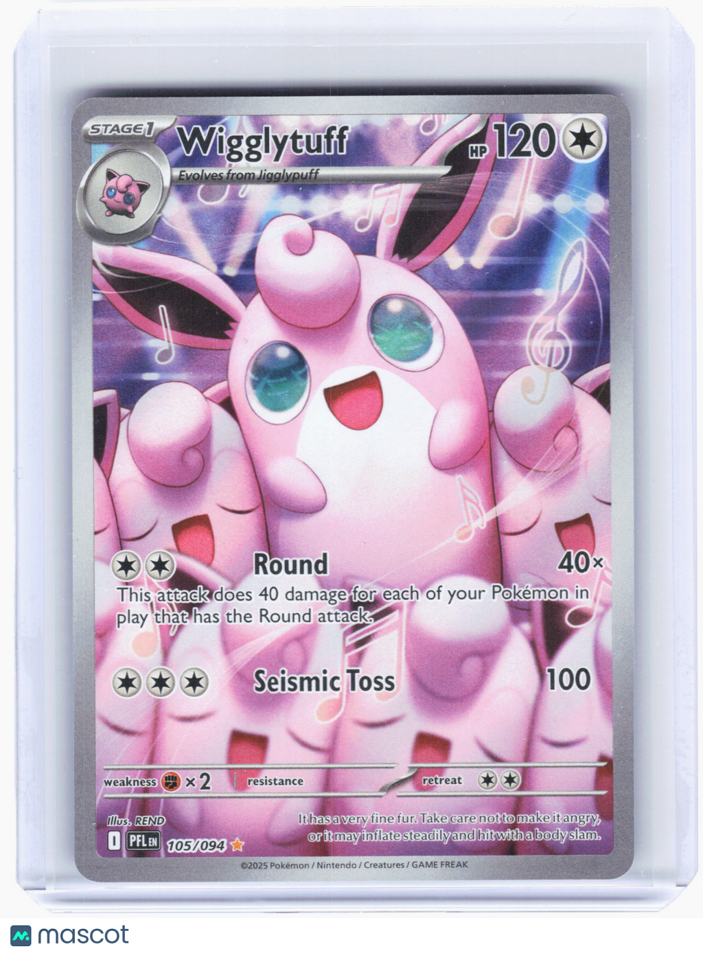 2025 Pokemon—Wigglytuff #105 Phantasmal Flames—Illustration Rare Holo