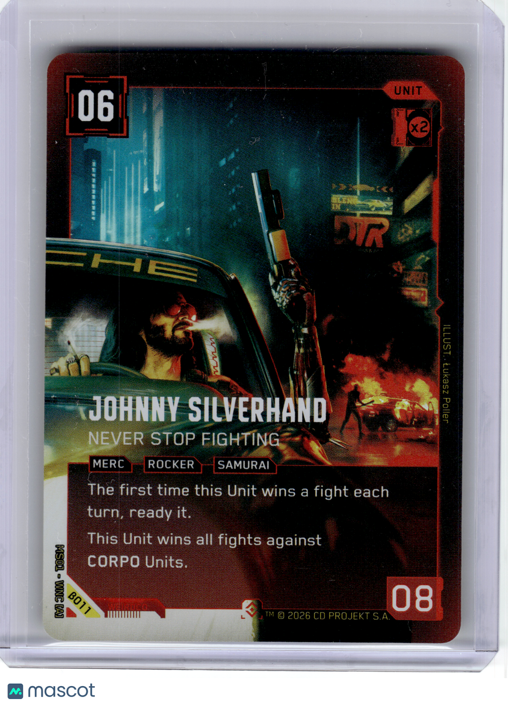 2026 Cyberpunk TCG—Johnny Silverhand #BO11 Welcome to Night City (Beta)—E Foil
