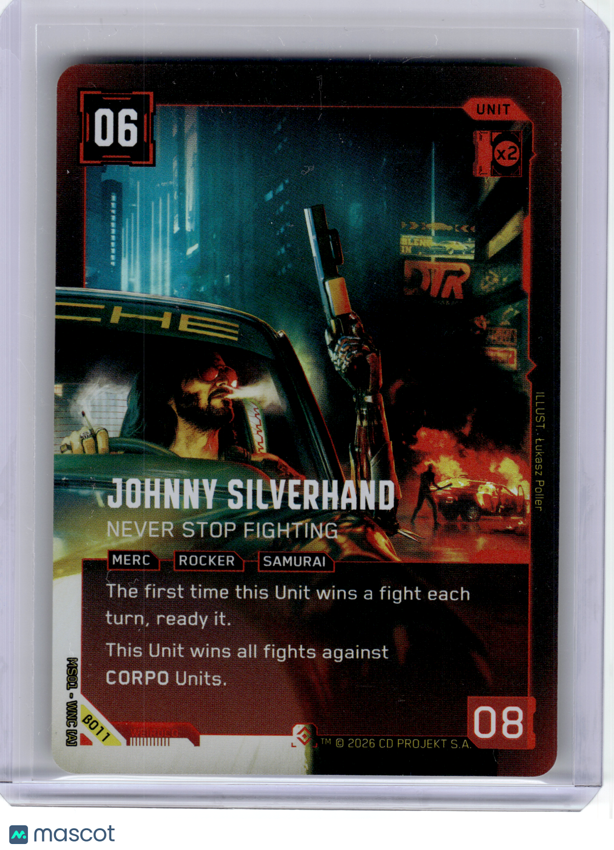 2026 Cyberpunk TCG—Johnny Silverhand #BO11 Welcome to Night City (Beta)—E Foil