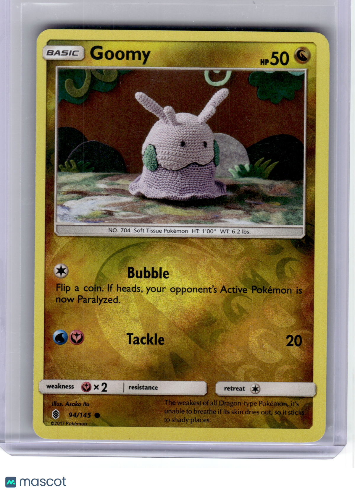 2017 Pokemon—Goomy #94 Guardians Rising—Common Reverse Holo