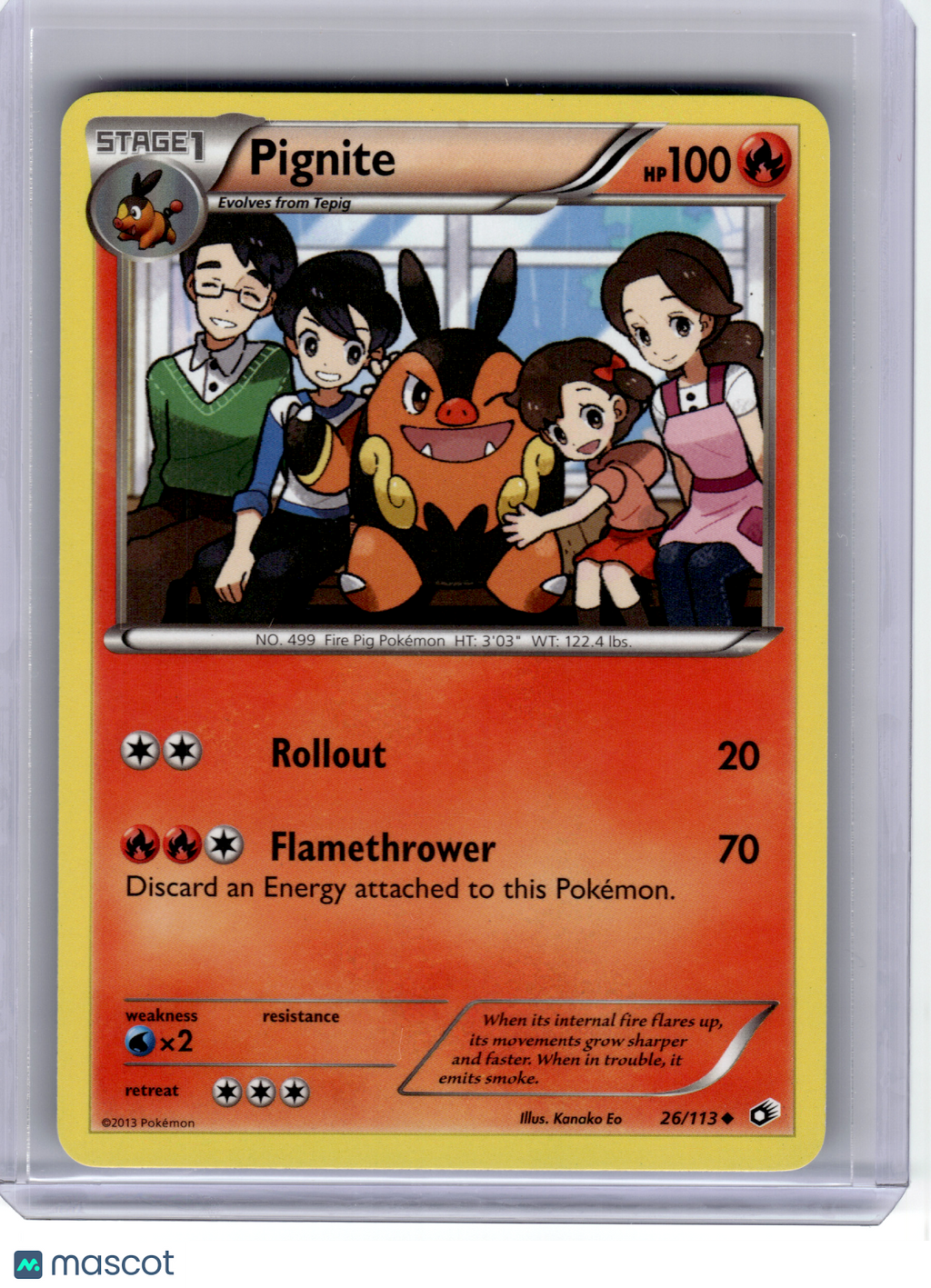 2013 Pokemon—Pignite #26 Legendary Treasures—Uncommon Non-Holo [Lightly Played]