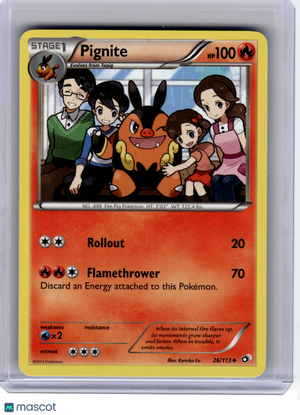 2013 Pokemon—Pignite #26 Legendary Treasures—Uncommon Non-Holo [Lightly Played]