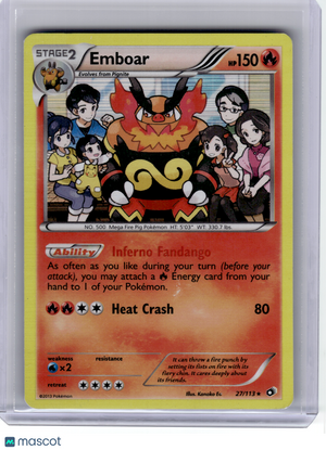2013 Pokemon—Emboar #27 Legendary Treasures—Rare Non-Holo [Moderately Played]