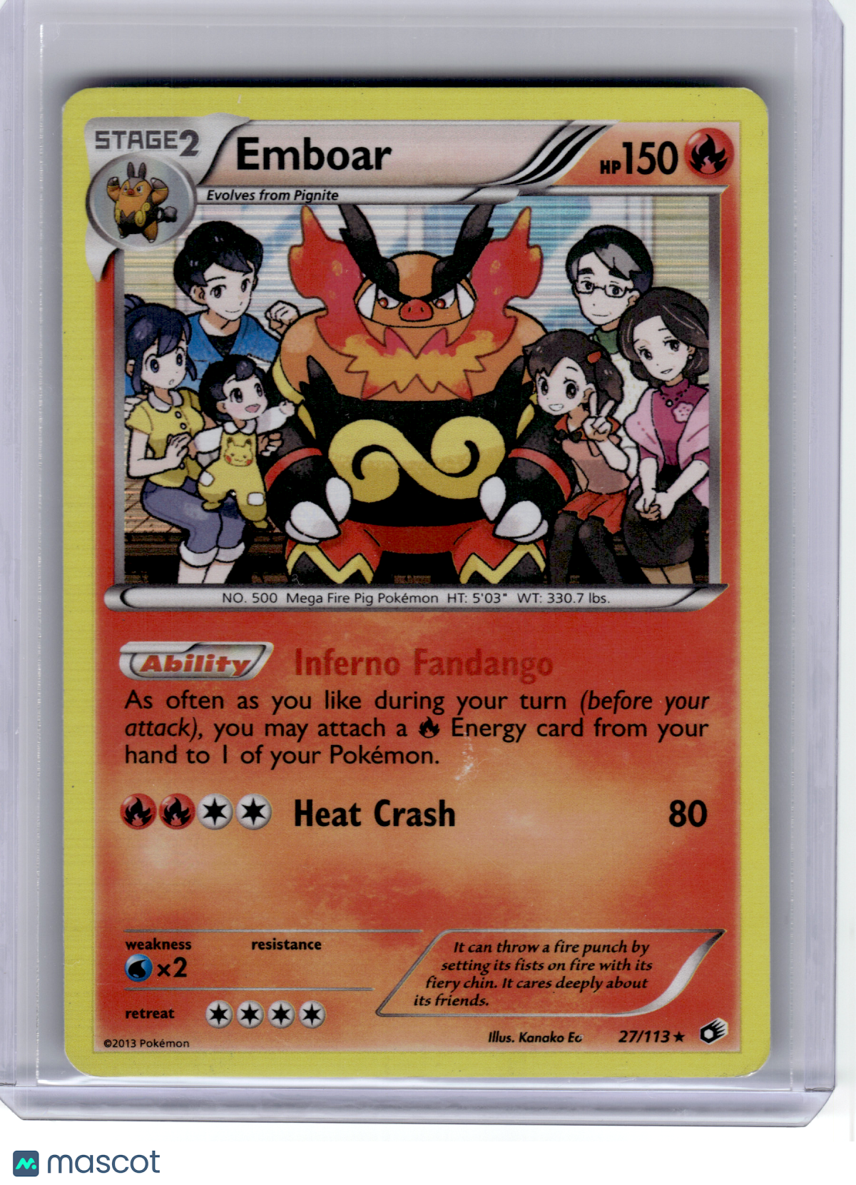 2013 Pokemon—Emboar #27 Legendary Treasures—Rare Non-Holo [Moderately Played]