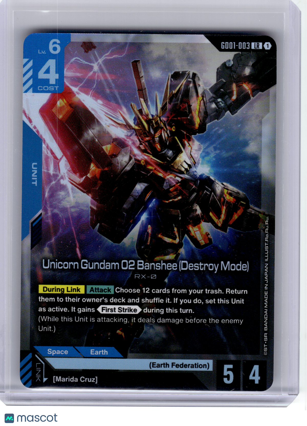 2025 Gundam CG—Unicorn Gundam 02 Banshee (Destroy Mode) #GD01-003 —LR Foil