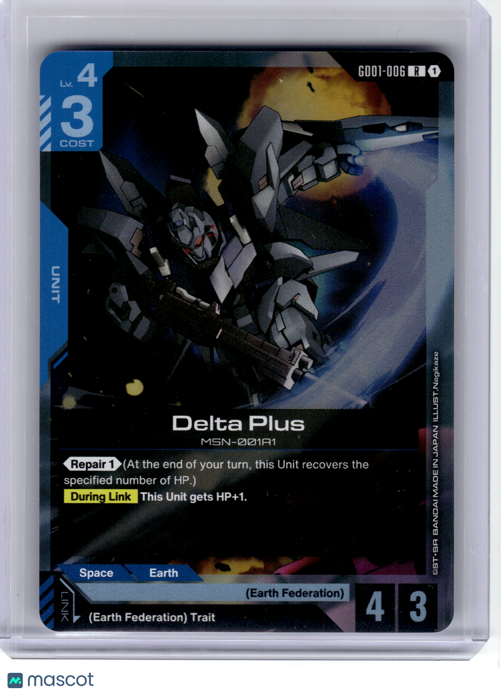 2025 Gundam Card Game—Delta Plus #GD01-006 Newtype Rising—Rare Foil