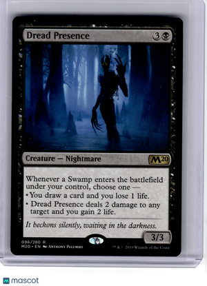 2019 MagicTG—Dread Presence #96 Core Set 2020—Rare Non-Foil