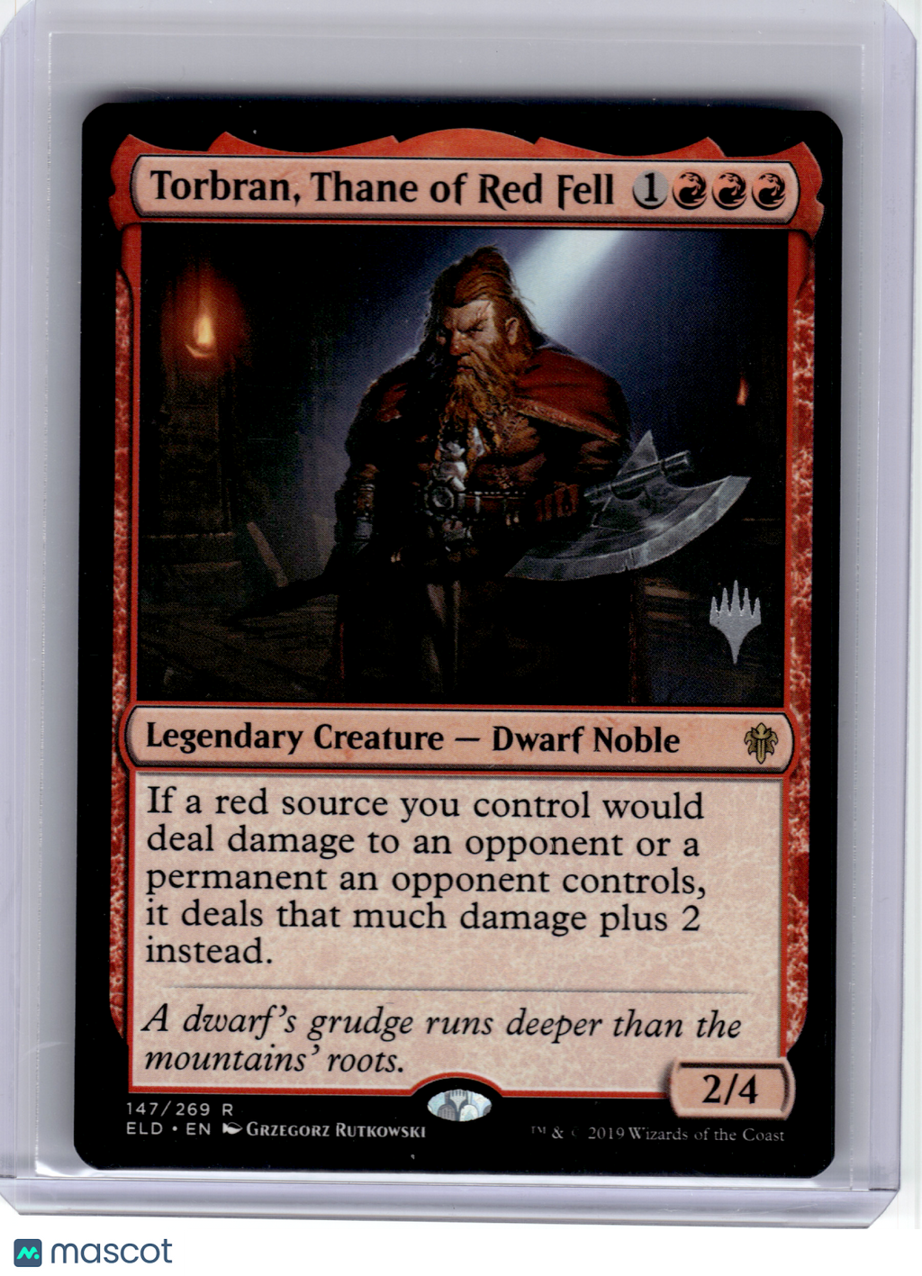 2019 MagicTG—Torbran, Thane of Red Fell #147 Promo Pack: ELD—Rare Non-Foil