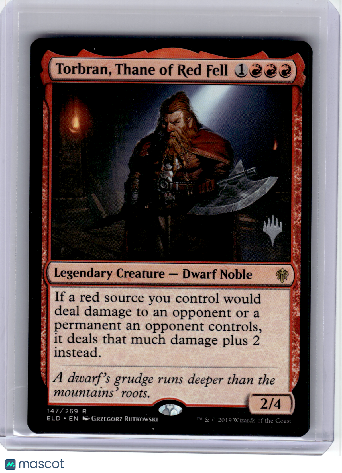 2019 MagicTG—Torbran, Thane of Red Fell #147 Promo Pack: ELD—Rare Non-Foil