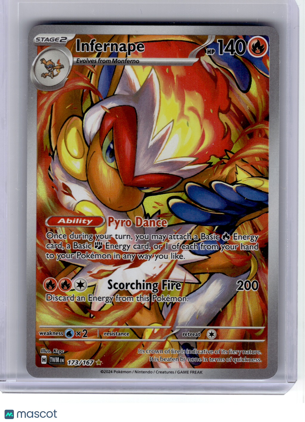 2024 Pokemon—Infernape #173 Twilight Masquerade—Illustration Rare Holo