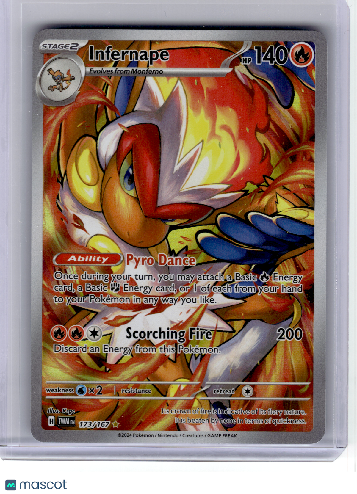 2024 Pokemon—Infernape #173 Twilight Masquerade—Illustration Rare Holo