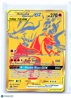 2021 Pokemon—Reshiram & Charizard GX #SM247 SM Promos—Black Star Promo Gold