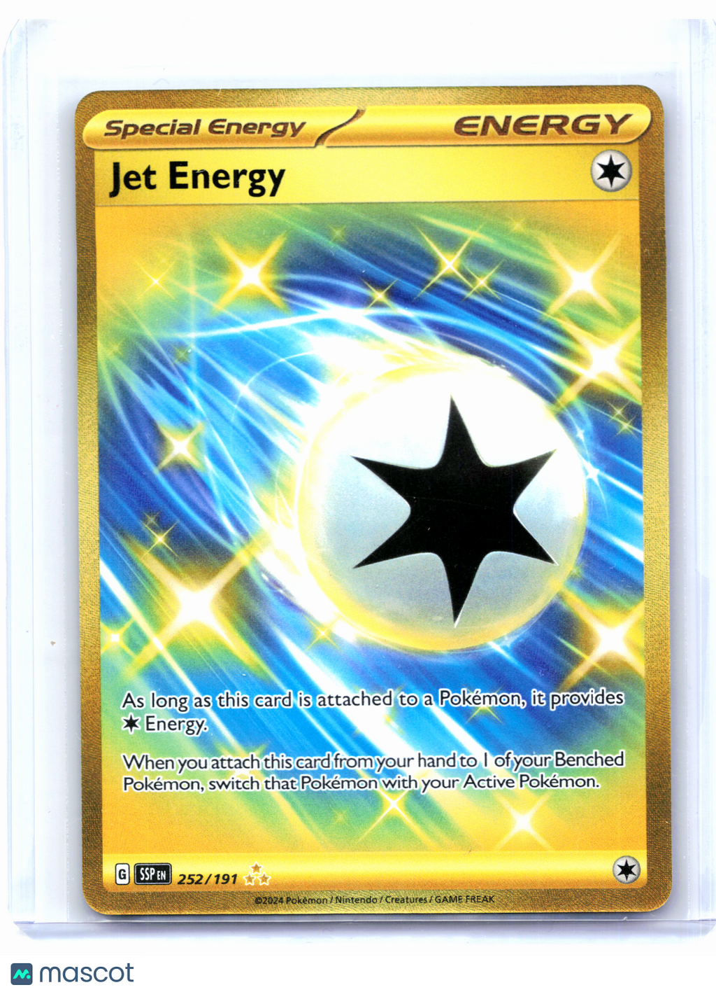 2024 Pokemon—Jet Energy #252/191 Surging Sparks—Hyper Rare Gold