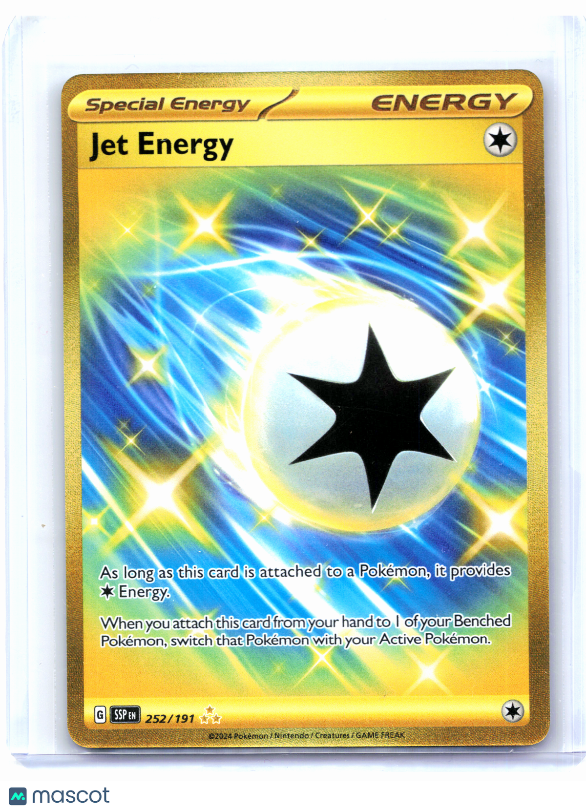 2024 Pokemon—Jet Energy #252/191 Surging Sparks—Hyper Rare Gold