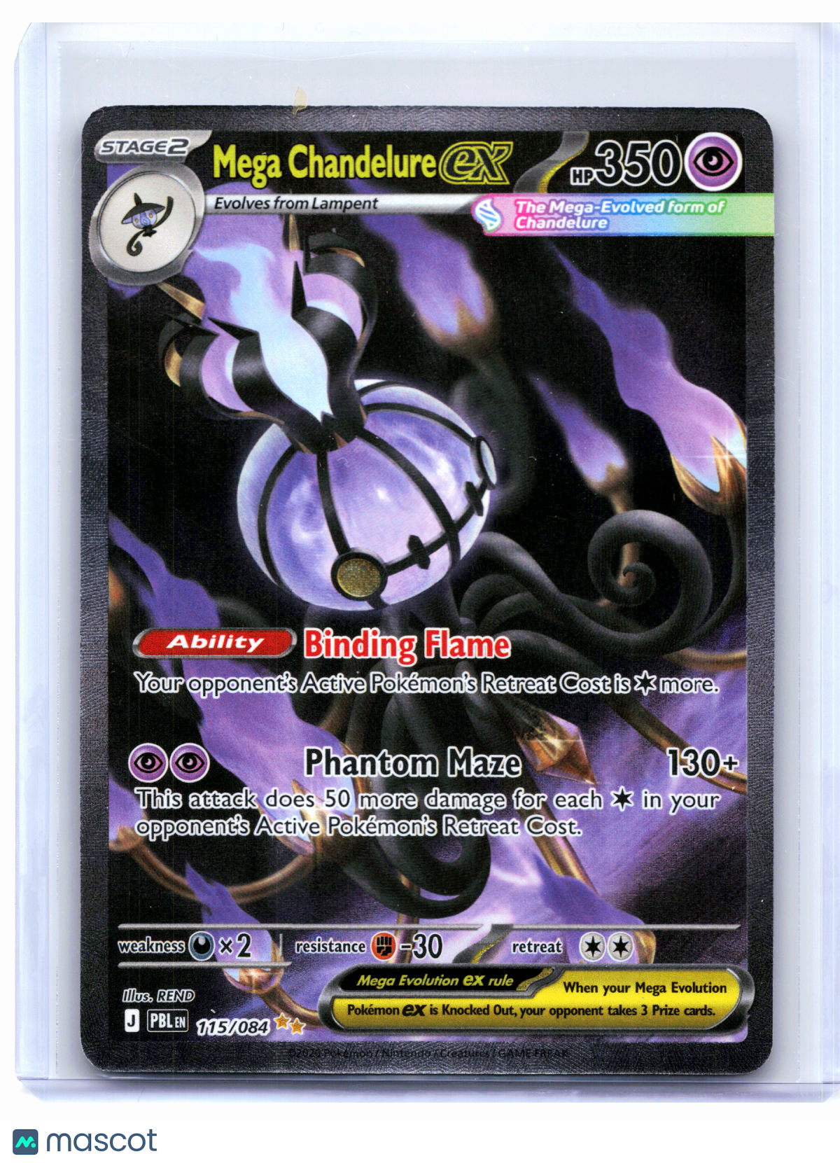 2026 Pokemon—Mega Chandelure ex #115/084 Pitch Black—SIR Holo