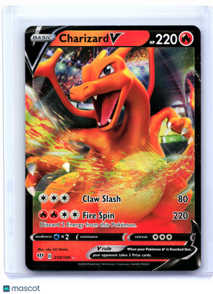 2020 Pokemon—Charizard V #019/189 Darkness Ablaze—Ultra Rare Holo