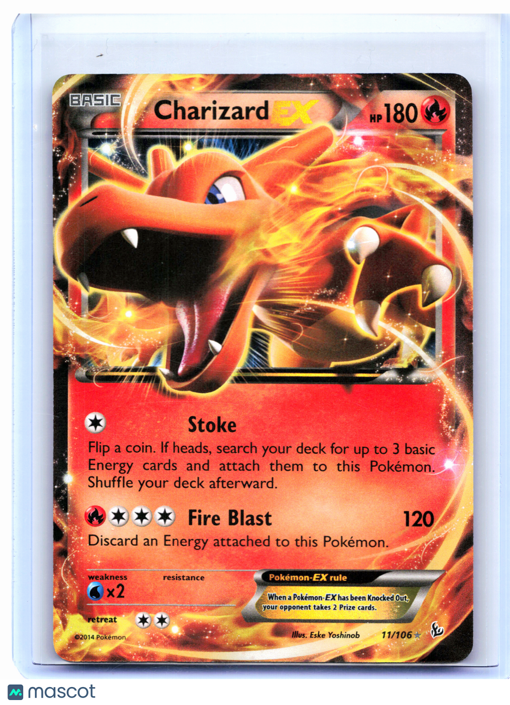 2014 Pokemon—Charizard EX #11/106 Flashfire—Ultra Rare Holo