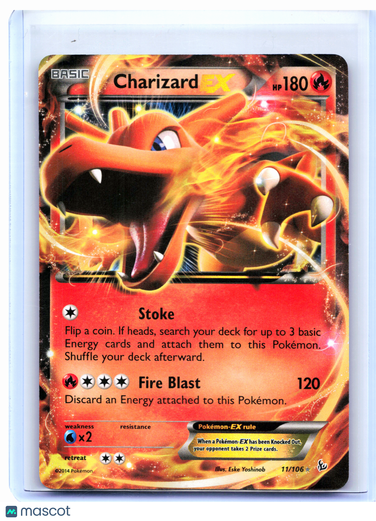 2014 Pokemon—Charizard EX #11/106 Flashfire—Ultra Rare Holo