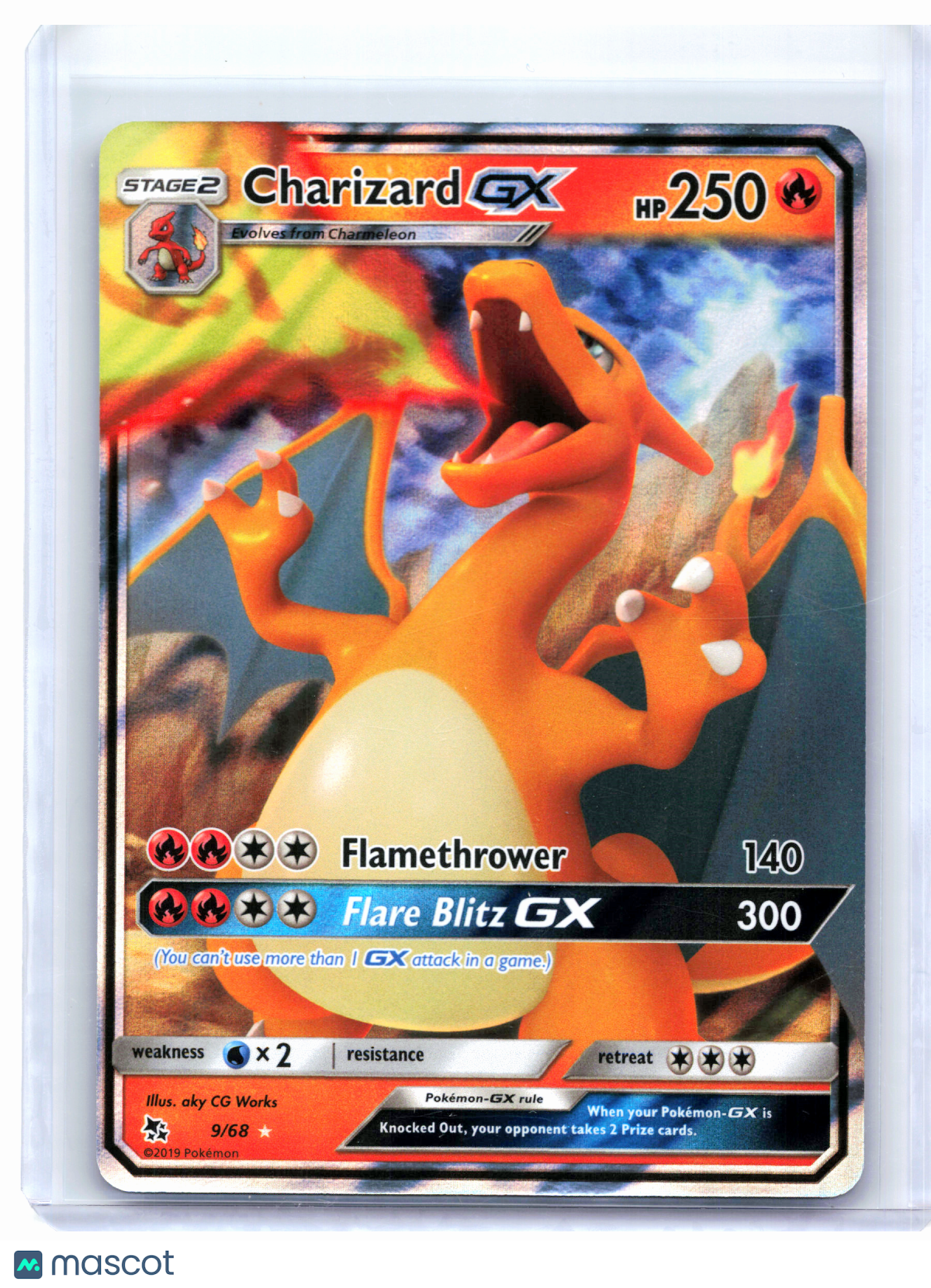 2019 Pokemon—Charizard GX #9/68 Hidden Fates—Ultra Rare Holo