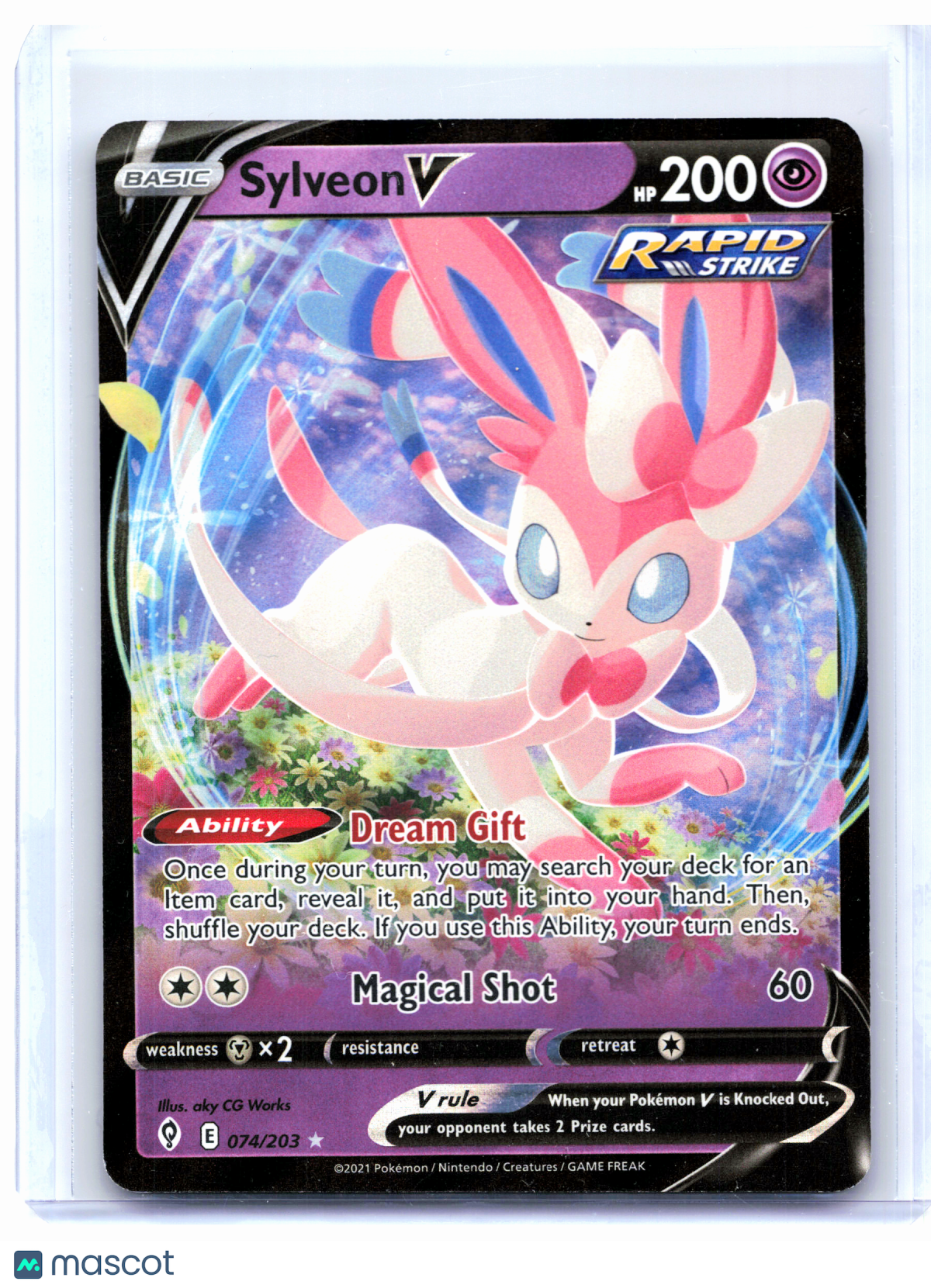 2021 Pokemon—Sylveon V #074/203 Evolving Skies—Ultra Rare Holo