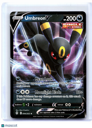 2021 Pokemon—Umbreon V #094/203 Evolving Skies—Ultra Rare Holo