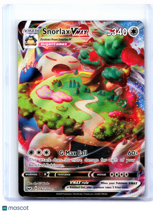 2020 Pokemon—Snorlax VMAX #142/202 Sword & Shield Base Set—Ultra Rare Holo