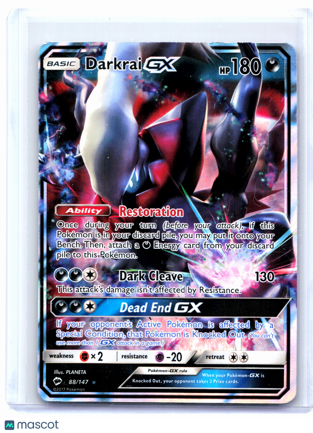 2017 Pokemon—Darkrai GX #88/147 Burning Shadows—Ultra Rare Holo – Papa ...