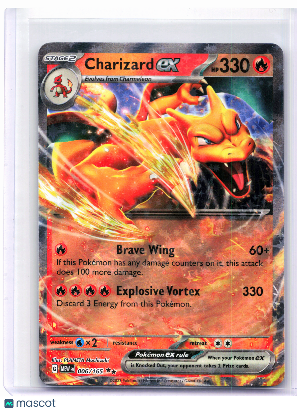 2023 Pokemon—Charizard ex #006/165 Scarlet & Violet 151—Double Rare Holo