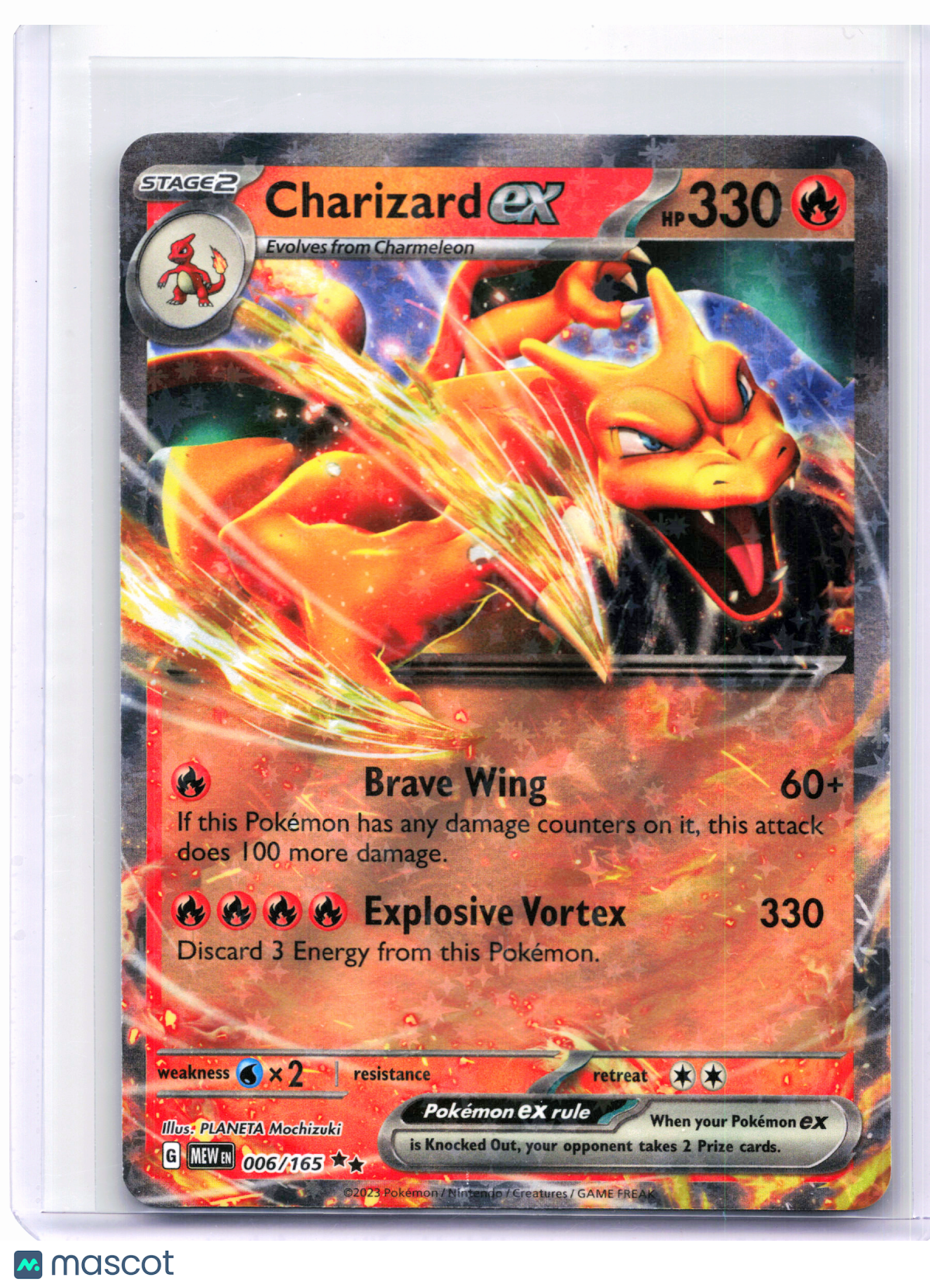 2023 Pokemon—Charizard ex #006/165 Scarlet & Violet 151—Double Rare Holo
